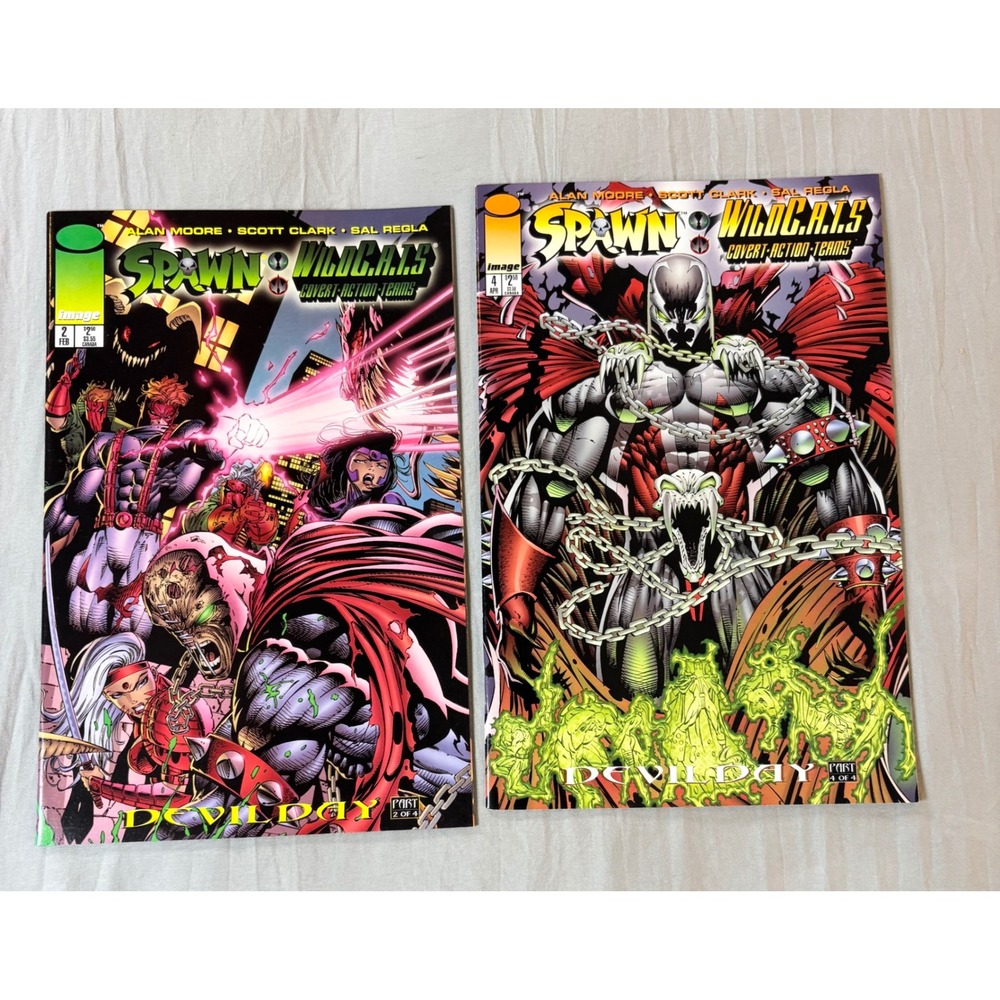 Spawn WildC.A.T.S. Devil Day Issues 2 & 4 Alan Moore Image Comics 1996 Lot